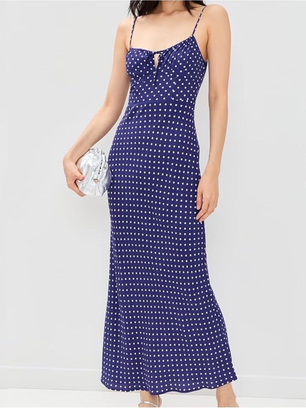 Favorite Daughter Size 8 One That Got Away Purple PolkaDot Sleeveless Maxi Dress